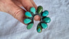Natural Turquoise Cocktail Ring. Oversized Sterling Silver Designer Ring. Botanicals. Size 7 . 4283