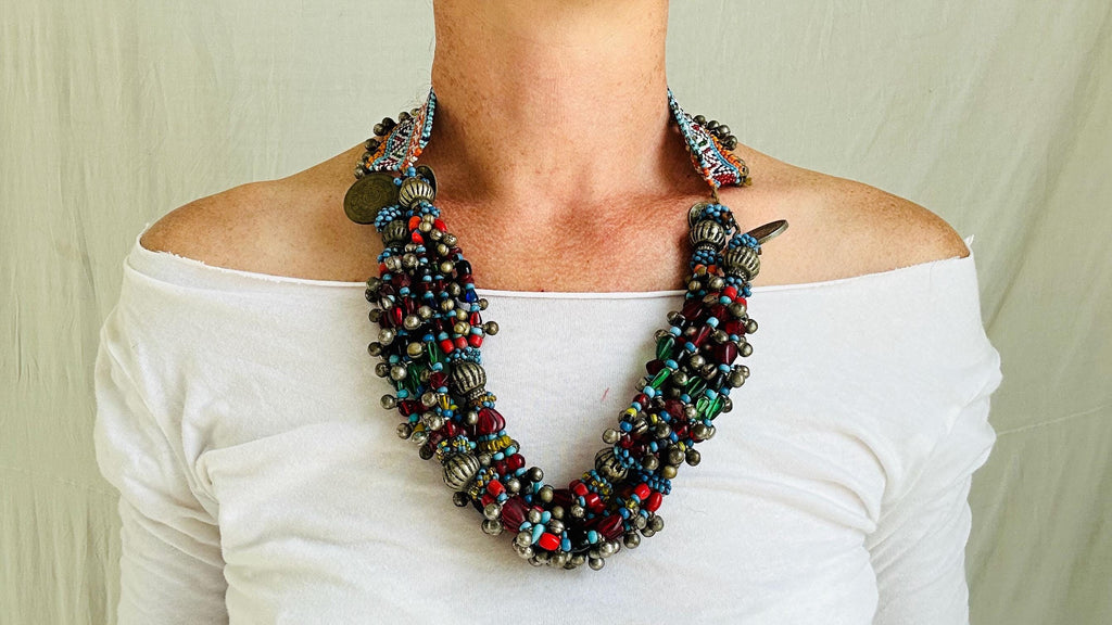 Balochi Multi-strand Tribal Beaded Necklaces .