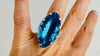 Oversized Faceted Aquamarine Cocktail Ring | Handmade Adjustable Sterling Silver | Unique Gemstone Jewelry I AAA Stone 0914