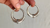 Fat Hoop Earrings India. Sterling Silver. 1085