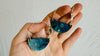 Chrysocolla & Sterling Silver Media Luna Earrings. 2493