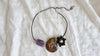 Ammonite, Fluorite and Lotus Necklace. Sterling Silver. 1427