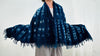 Indigo African Wrap. Tie Dye, Shibori. Shawl, Scarf. Mali. 4221