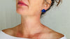Lapis Lazuli Traingle Earrings. Sterling Silver. 2601