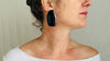 Faceted Oversized Obsidian Earrings. Sterling Silver Posts, One-of-a-Kind. 4162