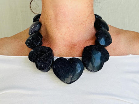 Blue Goldstone & Silver Necklace. Atelier Aadya.