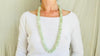 Long Serpentine Necklace. Handmade Beaded Jewelry. Beautiful Green Stone. Statement Necklace.