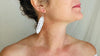 Carved MOP Feather Earrings. Mother-of-Pearl and Sterling Silver Jewelry. Atelier Aadya. 4176