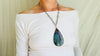 Labradorite Pendant Necklace. Heavy Sterling Silver Chain. 2382