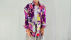 Indian Paisley Button Up Shirt. Colorful Unisex Summer Clothing. MOP buttons