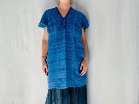 Oaxaca Huipil. Minidress/Tunic. San Bartolo Yautepec. Natural Dyes. Oaxaca, Mexico.