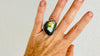 Labradorite Botanicals Ring. Bright Flash Stone Sterling Silver Jewelry. Size 6.25. 4141