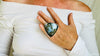 Fiery Oversized Labradorite Ring. Adjustable. 4150