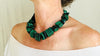Malachite Beaded Necklace. Chunky Natural Malachite. Handmade Designer Jewelry.