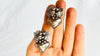 Oaxaca Love Bird Earrings with Hearts. Handmade Sterling Silver. Mexico. Frida Kahlo H+B1