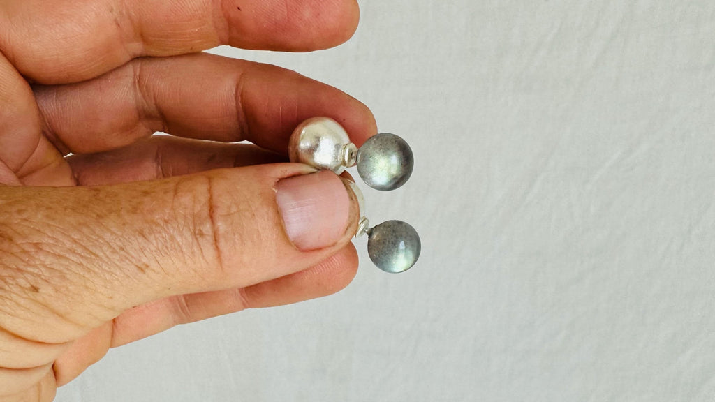 Labradorite Post Earrings. 1392