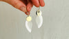White Agate and 24kt Gold Plated Earrings. Sterling Silver Base. 2334