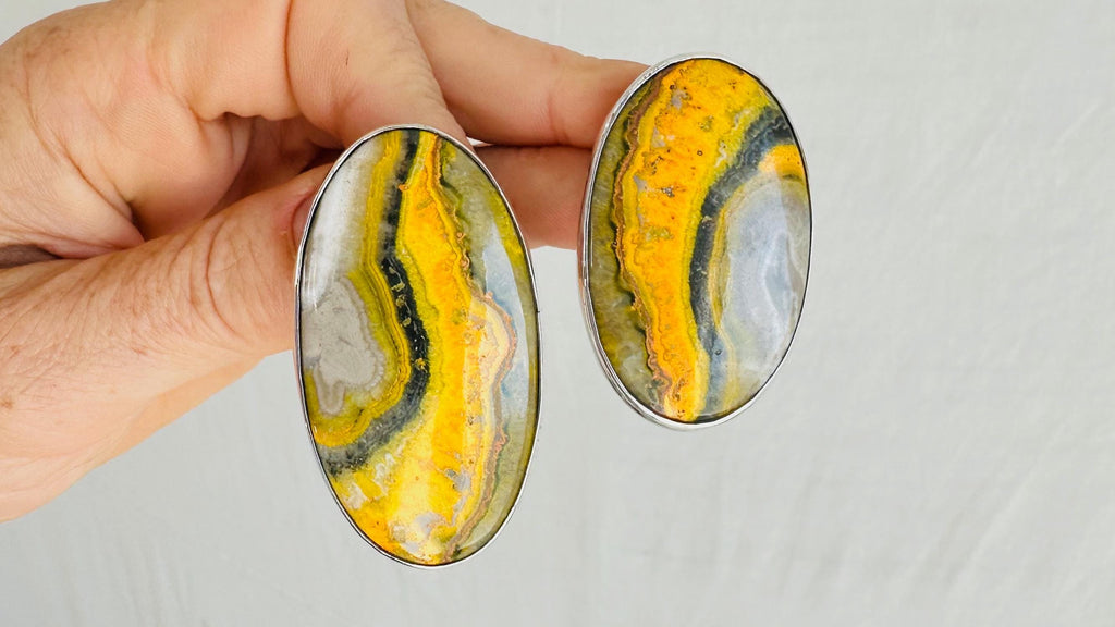 Asymm Jasper Earrings. Handmade Sterling Silver Jewelry. 4295