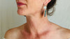 Chrysocolla & Sterling Silver Media Luna Earrings. 0677