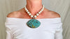Fantastic Old Turquoise Pendant Necklace. Sterling Silver. 2234
