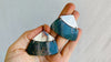 Moss Agate and Silver Earrings. Sterling Silver. 1205