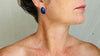Lapis Lazuli Asymmetrical Earrings. Sterling Silver. 0904
