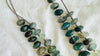 Long Fluorite and Silver Necklace. Handmade Beaded Jewelry. Statement Necklace.
