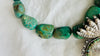 Turquoise Beaded Necklace, Milagro Sacred Heart Pendant. Sterling Silver.