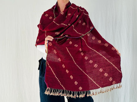 Wool Shawl And Throw. Handwoven, Hand Dyed with Natural Dye. 4369