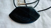 Obsidian Adze Pendant Necklace. Leather & Sterling Silver. 4354