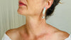 Serpentine and Silver Sphere Earrings. Handmade Designer Sterling Jewelry. 2420
