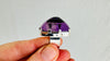 Oversized Faceted Amethyst Cocktail Ring | Handmade Adjustable Sterling Silver | Unique Gemstone Jewelry.