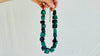 Malachite Beaded Necklace. Chunky Natural Malachite. Handmade Designer Jewelry.