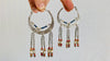 Vintage Uzbek Hoop Earrings. Bukhara Silver and Pearl Earrings. 1148