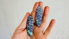 Carved Abalone Feather Earrings. Exact Pair. Paua and Sterling Silver Jewelry. 2733