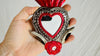 Hojalata Tin Mexican Hearts. Mirror.