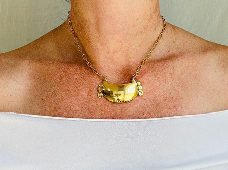 Gold Plated Hmong Pendant. Plated Sterling Silver.