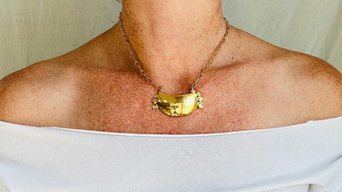 Gold Plated Hmong Pendant. Plated Sterling Silver.