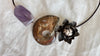 Ammonite, Fluorite and Lotus Necklace. Sterling Silver. 1427
