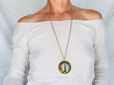 Labradorite Pendant Necklace. Heavy Sterling Silver Chain. 2716