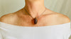 Amber Anatomic Heart Pendant on Sterling Silver Snake Chain. Atelier Aadya