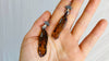 Amber & Sterling Silver Cast Hands Earrings. 0736