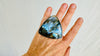 Fiery Oversized Labradorite Ring. Adjustable. 4150
