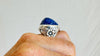 Lapis Lazuli Botanicals Ring. Sterling Silver Handcrafted Jewelry. Size 6. 4145