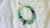 Fluorite Necklace with Amethyst Cicada. Handmade Sterling Silver Jewelry.