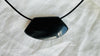Obsidian Adze Pendant Necklace. Leather & Sterling Silver. 2262