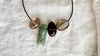 Aventurine Cicada and Smoky Quartz Pendant Necklace. Medicine Necklace. 2280
