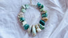 Green Flower Agate Necklace. Handmade Sterling Silver Designer Jewelry. 2838