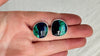 Chrysocolla & Silver Post Earrings. Sterling Silver. Atelier Aadya. 2198