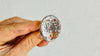 Natural Quartz Ring. Oversized. Botanicals. Size 6.5. 4148